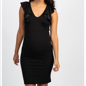 Black Ruffled Pinkblush Maternity Dress